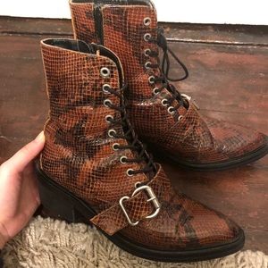 ALDO Combat Buckle Boots in Leather